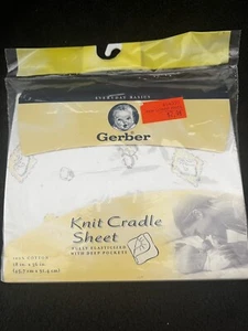 Vintage Gerber Knit Cradle Sheet 18” X 36” NOS Deep Pockets - Picture 1 of 5