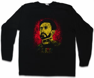 HAILE SELASSIE PORTRAIT I LANGARM T-SHIRT Lion of Judah Ethiopia Rastafari Irie - Picture 1 of 1