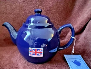 GENUINECOBALT BETTY, Red Clay, Rockingham Glaze, 2 Cup Tea Pot, MADE IN ENGLAND - Picture 1 of 7