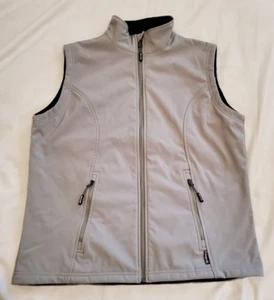 Edwards Vest Light Gray Outdoor Wind Resistant Full Zip Black Fleece Lined Sz M - Picture 1 of 8