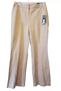 NWT! Worthington Khaki Curvy High Rise Flat Front Pocketed Trousers Women Size 8 - Picture 1 of 5