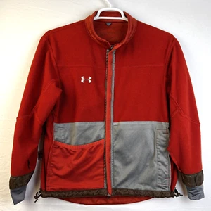 Under Armour Reversible Performance Jacket Men's Small Zip Front Red Warm Up - Picture 1 of 15