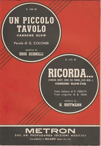 Spartito UN PICCOLO TAVOLO / RICORDA... - Sciorilli e Hoffmann - METRON ed. - Foto 1 di 1