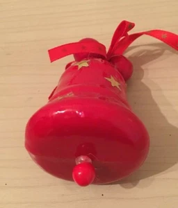 Baumschmuck,Weihnachten, Kugel,rot- gold bemalt, Glocke,ca.1980,zum Aufhängen - Picture 1 of 2