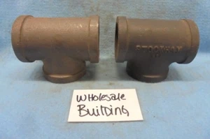 THREADED PIPE TEE, 1-1/2" F NPT, MALLEABLE IRON, CLASS 150, LOT OF 2 - Picture 1 of 5