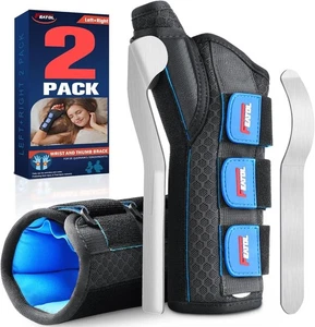 FEATOL 2 Pack Wrist Brace with Thumb Spica Splint for De Quervain's Tenosynov... - Picture 1 of 8