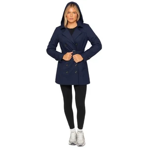 Enzo Manteau Trench Femme Imperméable Long Chaud À Boutons - Picture 1 of 22