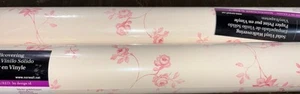Lot 2 rolls Pink Rose Floral Cream Norwall Wallcovering Wall Paper Shabby Chic - Picture 1 of 6