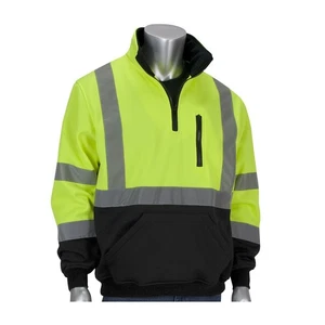 PIP Black/Lime Yellow 2XL Polyester Fleece Cold Weather Sweatshirt - 3... - Picture 1 of 2