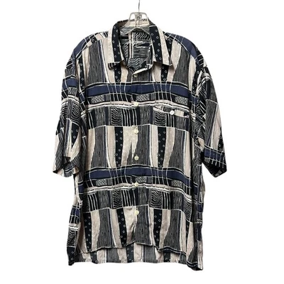 Jack Lipson Signature Mens Large Short Sleeve Button Up Shirt Geometric Print - Image 1 of 4
