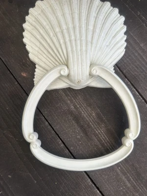 Винтажный Homco ванной белый пластиковый оболочка полотенце стойка кольцо сделано в США 70-х оболочка - Изображение 1 из 4