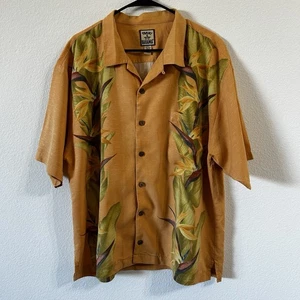 Tommy Bahama 100% Silk Men’s Hawaiian Camp Shirt XXL Orange Bird of Paradise  - Picture 1 of 6