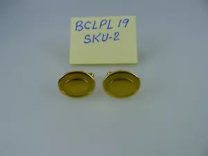 Cufflinks Gold Plated Steel, Oval. - Picture 1 of 2