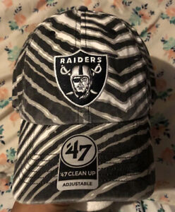 New 47 Brand Authentic NFL Las Vegas Raiders Zebra Print Adjustable Hat