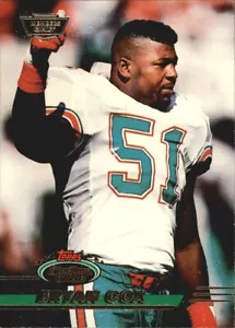 1993 Topps Stadium Club Football Card # 6 Bryan Cox Miami Dolphins MINT - Picture 1 of 2