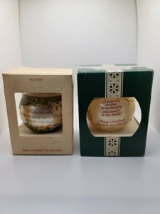 Vintage Hallmark Heirloom Lot Of 2 Glass Ball Ornament Mother And Grandparents  - Picture 1 of 9