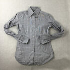 Vintage Bow Bells House Womens Shirt Size S Grey Checkered Button-Up Japan