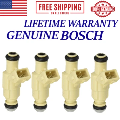 OEM BOSCH Set/4 Fuel Injectors For 1997-2002 Ford Escort 2.0L I4 - Image 1 of 2