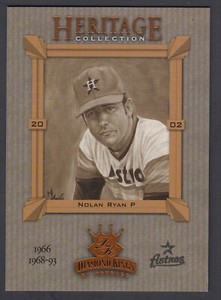 Nolan Ryan 2002 Donruss Diamond Kings Heritage Collection Card HC-2