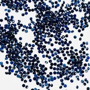 12 einzelne dunkelblaue runde Saphire  dark blue ca 0,9 mm round facet Afrika b2 - Bild 1 von 4