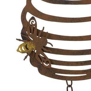 Beehive Wind Chime Bee Bell Hanging Garden Yard Ornament Decor Metal Wasp - Picture 1 of 6