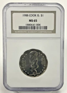 1988 Cook Island $1 MS65 NGC - Picture 1 of 2