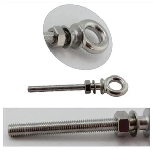 M6 x 60mm Stainless Steel Long Shank Eye Bolt with Washer and Nut - Picture 1 of 5