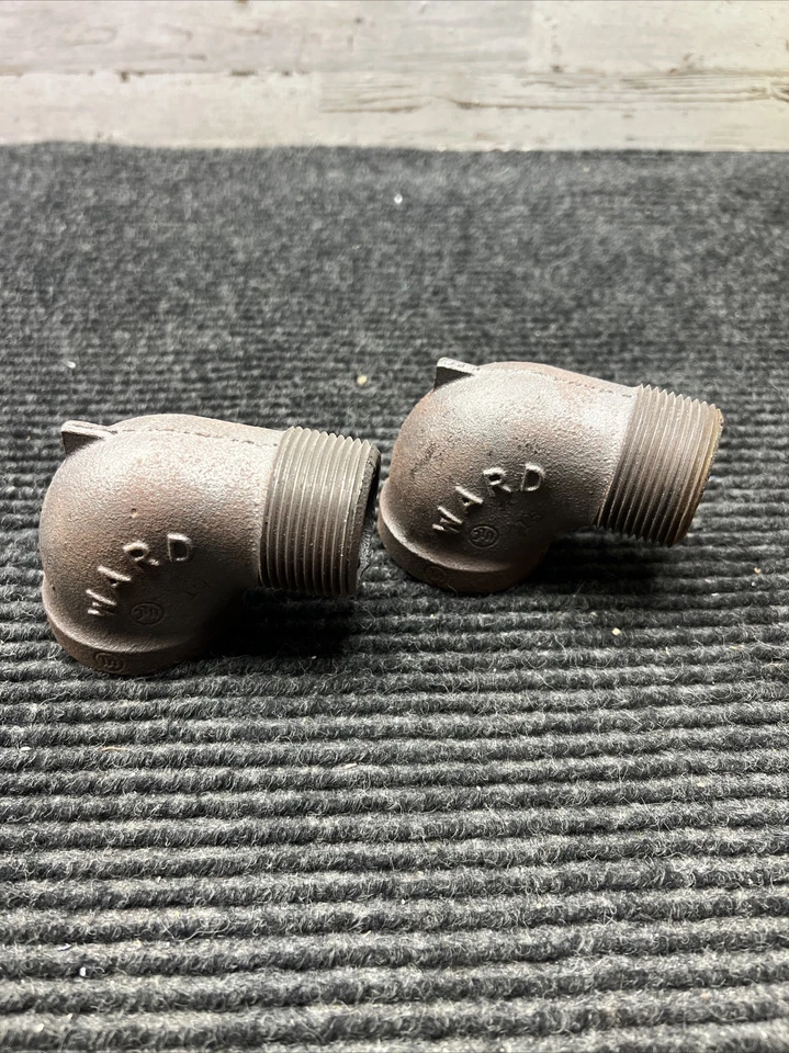 NEW Lot of 2 Ward 1-1/4" 90 Degree Street Elbow Black Malleable Pipe Fitting M/F - Image 1 of 4