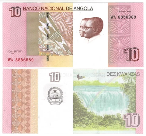 ANGOLA 10 Kwanzas UNC UNISSUED Banknote (2012) P-151B Prefix WA Paper Money Cover