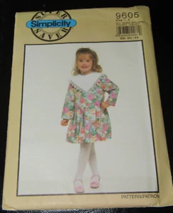 Simplicity Super Saver Pattern 9605 Child's Dress & Detachable Collar Sz 3-6x Un - Picture 1 of 5