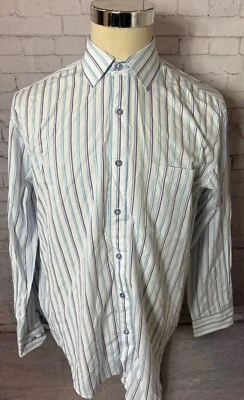 Savile Row Long Sleeve Men's Button Down Dress Shirt Size 41 Striped - Image 1 of 4