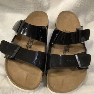 Birkenstock Womens Arizona Black Patent Sandals US 9N EU 40(Narrow) - Picture 1 of 8
