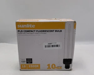 Sunlite 18 W 10 Compact Fluorescent Bulbs Double Twin Tube Plug In G24Q-2 4 - Picture 1 of 10