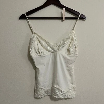 Camiseta sin mangas Moda International Y2K Babydoll con encaje delicada capa encaje camisola talla M Foto 1 de 4