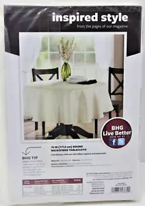 Round Microfiber Tablecloth Ivory Easy Care Better Homes & Gardens 70" - Picture 1 of 6