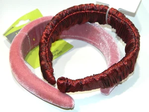 New 2 Headbands 1.25 inches Wide, Pink and Metallic Red - Picture 1 of 3