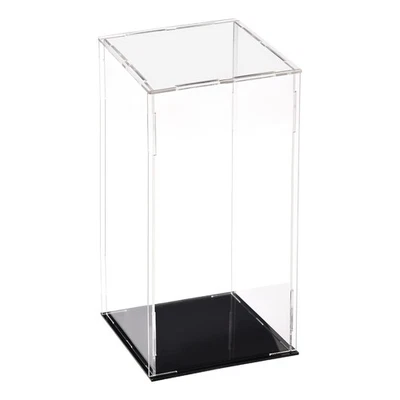 uxcell Acrylic Clear Display Case Box 3.9x3.9x9.8 inch, With Black Base  - Image 1 of 4