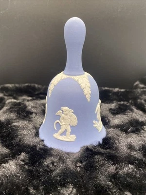 Wedgwood Four Seasons Blue Jasperware Bell with White Raised Cherubs - Image 1 of 4