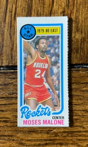 NM-MT (OC) 1980-81 Topps Basketball Moses Malone #7 Checkliste Separated Mini 2 - Bild 1 von 2