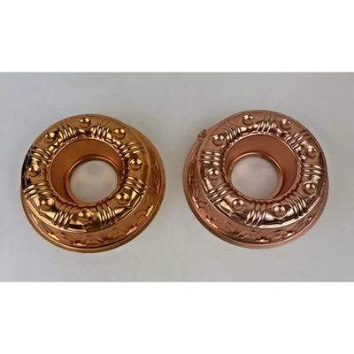 Vintage 2 Aluminum Copper Color 3.5 Cup 8.5” Bundt/Jello Molds Hanging Rings - Image 1 of 4