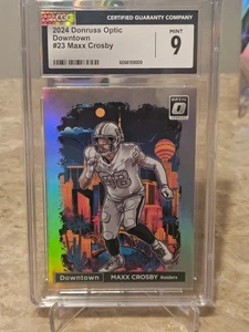 ¡Panini Donruss Optic Downtown 2024! #23 Maxx Crosby CGC como nuevo 9 Raiders - Imagen 1 de 2