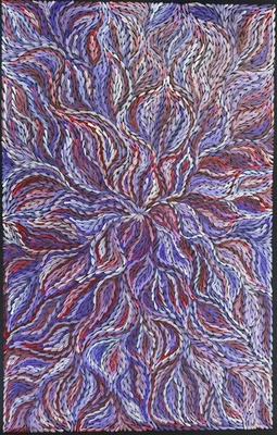 Romero Petyarre. Auténtico arte aborigen. Flor de ñame arbusto, tamaño; 150 x 100 cm Foto 1 de 4