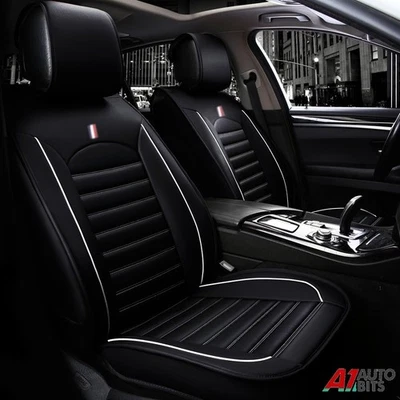 Front Car Seat Covers Black Soft Leatherette For Citroen C3 C4 C5 Aircross - Image 1 of 4