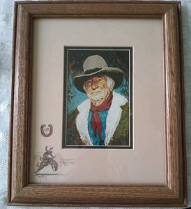 William T Zivic Cowboy Western Framed Artwork 11x13 - Picture 1 of 6