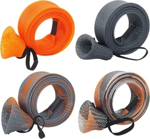 Fishing Rod Cover - 4 Pack Rod Sleeve Socks with Lanyard for Fly, Spinning, Cast - Picture 1 of 2