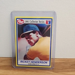 Rickey Henderson HOF 1991 Post Cereal Collector Series #27 Oakland A's - Picture 1 of 2