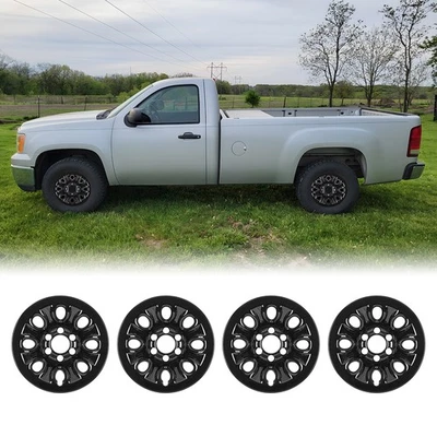 4PCS 17'' Wheel Hub caps Black Lacquer For 2007-2014 Chevy Suburban 1500 Tahoe Foto 1 de 4
