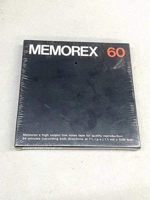 Cinta en blanco carrete a carrete NOS - Memorex 60 - 1,5 mil x 1200' - NUEVA sellada Foto 1 de 3