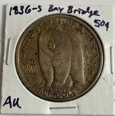 1936-S BAY BRIDGE COMMEMORATIVE HALF-DOLLAR - Image 1 of 2