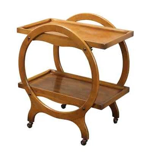 Vintage 1950s Service Trolley Walnut Veneer Italy - Picture 1 of 8